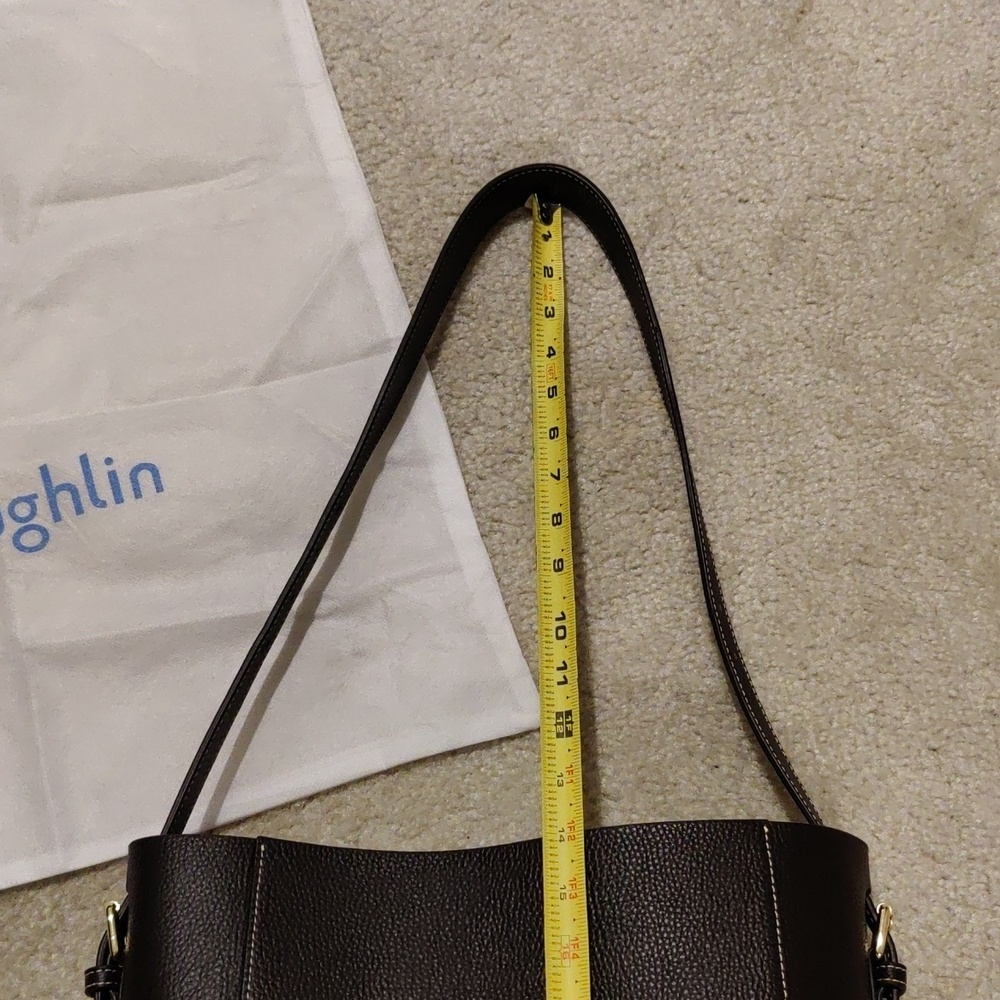 New!J.McLaughlin Zaina Pebble Grain Leather Brown Bucket Bag Y2K Hobo Elevated - Picture 11 of 16